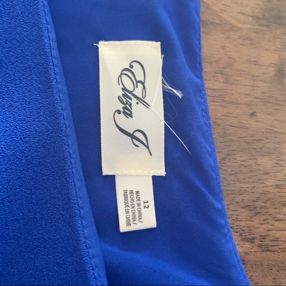 Electric Blue Eliza J Dress with Dramatic Bell Sleeves - Picture 7 of 7